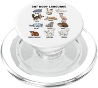 Tableau du langage corporel des Chats pour Enfants - Chats éducatifs Mignons PopSockets PopGrip pour MagSafe