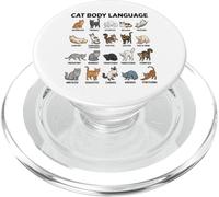 Tableau du langage corporel des Chats pour Enfants - Chats éducatifs Mignons PopSockets PopGrip pour MagSafe
