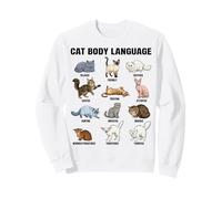 Tableau du langage corporel des Chats pour Enfants - Chats éducatifs Mignons Sweatshirt