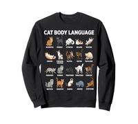 Tableau du langage corporel des Chats pour Enfants - Chats éducatifs Mignons Sweatshirt