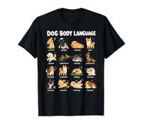 Tableau du Langage Corporel des Chiens Émotions Mignonnes De T-Shirt