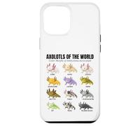 Tableau éducatif des espèces d'amphibiens Axolotls du Monde Coque pour iPhone 12 Pro Max