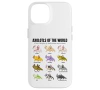Tableau éducatif des espèces d'amphibiens Axolotls du Monde Coque pour iPhone 14
