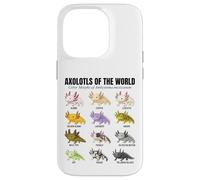 Tableau éducatif des espèces d'amphibiens Axolotls du Monde Coque pour iPhone 14 Pro