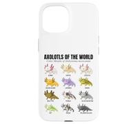 Tableau éducatif des espèces d'amphibiens Axolotls du Monde Coque pour iPhone 15