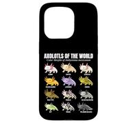 Tableau éducatif des espèces d'amphibiens Axolotls du Monde Coque pour iPhone 15 Pro
