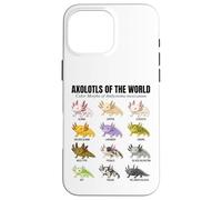 Tableau éducatif des espèces d'amphibiens Axolotls du Monde Coque pour iPhone 16 Pro Max