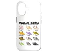 Tableau éducatif des espèces d'amphibiens Axolotls du Monde Coque pour iPhone 17