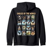Tableau éducatif d'identification des espèces des aigles du Monde Sweat à Capuche