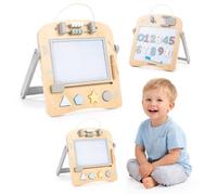 Tableau éducatif en bois - MAMABRUM - Mini Chevalet - Double face - Ardoise magique & tableau blanc - Boulier et trieur