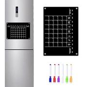 Tableau effaçable à sec magnétique - Planificateur de réfrigérateur en acrylique, tableau de tâches et de rappel réutilisable | Planificateur de repas hebdomadaire Cuisine