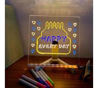 Tableau Effaçable En Acrylique - Lampe De Bureau, Tableaux Effaçables Réutilisables Avec Message Lumineux LED Clair | Panneaux De Marquage Réglables En Acrylique, Transparents Pour Chambres À Coucher,