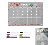 Tableau Effaçable Transparent 6 feutres, grand panneau acrylique effaçable | Planning mensuel pour frigo, tableau blanc Pour Cuisine, Salle à Manger, Dortoir, Appartement, Maison, Bureau, Étu