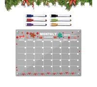 Tableau Effaçable Transparent 6 Marqueurs Effaçables, Grand Panneau | Planning mensuel pour frigo, tableau blanc Pour uisine, dortoir, appartement, bureau à domicile, étu