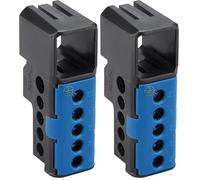 Tableau electrique - Coffret electrique - Disjoncteur - Bornier electrique - Embout de cablage - Borne de connexion électrique - Accessoires modulaires - DEBFLEX - Bornier Neutre 5 Trous - Bleu, 30