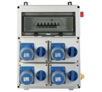 Tableau électrique général 220 V VB - 4 prises monophasées 16 A IP67 verrouillées - Protections magnétothermiques et différentielles - 9 kW (220 V monophasé)