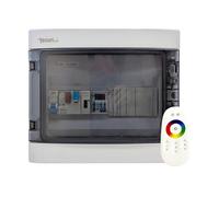 Tableau électrique haute résistance pour piscine, éclairage et moteur | Garmoteur et transformateur | Contrôleur WiFi RGB + blanc | Contacteur pour moteur | 60 W 12 DC | Pompe à eau 0,5 CV 2,5-4 A