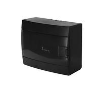 Coffret de Distribution Apparent 1 Rangée pour 8 Modules 104,5x215,5x173,5 mm IP40 - Noir Boîtier Électrique en ABS - Coffret Électrique pour Installations Intérieures - Horoz Electric