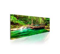 Tableau Emerald Waterfall-Taille L 135 x H 45 cm