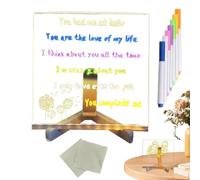 Tableau en acrylique effaçable à sec avec lumière, tableau mémo LED coloré | Tableau lumineux en acrylique, panneau à messages lumineux, tableau d'écriture éclairé avec stylo de 7 couleurs, tab