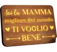 Tableau en bois avec éclairage Cadeau pour maman 22 x 16 cm