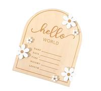 Tableau en bois « Hello Baby » avec indication du poids et de la longueur du temps pour annonce de nouveau-nés, décoration de chambre d'enfant, tableau d'annonce de naissance