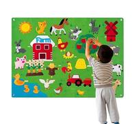 Tableau en Feutre d'enseignement pour | Ensemble de Tableaux d'histoires en Feutre d'animaux de la Ferme | Jouet Monte-ssori Apprentissage Précoce Kit Cadeau Pour Enfant Garçons Filles 3 4 5 6 7 Ans