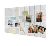 Tableau en feutre design avec film autocollant - 30 x 30 cm - Multicolore - Tableau d'affichage photo et tableau créatif sans perçage - Blanc