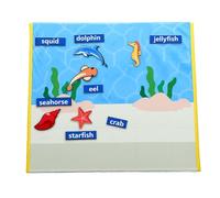Tableau en Feutre Pliable pour Raconter des Histoires Interactives avec des Animaux Marins pour Les Tout-Petits, Outil d'apprentissage Portable 17,25 X 15,5 Pouces