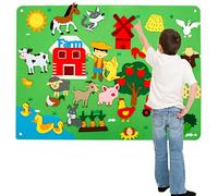 Tableau en feutre pour Enfants Feutre Storyboard Feutre de Haute qualité peut se déplacer avec Deux Crochets Activités Jouet Éducatif Interactif Préscolaire pour Enfants Jouets (Ferme)