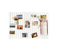 Tableau en feutrine 80 x 60 cm, 0,9 cm d'épaisseur, avec adhésif nano, grand tableau d'affichage mural pour chambre, salon, bureau, boutique de fleurs, salle de classe - Blanc