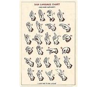 Tableau en langue des signes en métal, signes en étain, un guide pratique de la langue des signes, affiche d'apprentissage des langues, décoration murale pour la maison, la salle de classe, le club, 1