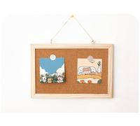 Tableau en liège avec cadre en bois, panneaux d'affichage en feutre, double face, avec punaises et anneaux de suspension (30 x 20 cm, double face)
