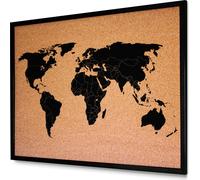 Tableau en liège - Carte du monde 50x70 cm avec pinboard