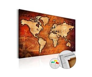 Tableau en Liège "Carte du Monde - Amber World" 60 x 90 cm