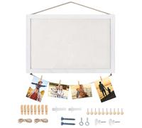 Tableau en liège encadré, tableau d'affichage mural en liège, tableau en liège décoratif de bureau, tableau d'affichage en liège, tableau d'affichage réutilisable en lin pour notes, calendrier, photos