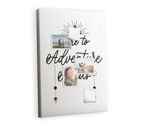 Tableau en liège horizontal avec punaises | planche murale bureau maison école | afficher notes photos documents projets et idées créatives - 70x100 - coloré - L'heure est à l'aventure