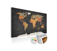 Tableau en Liège "Carte du Monde - Secrets of the Earth" 40 x 60 cm Multicolore G