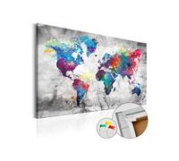 Tableau en liège World Map: Grey Style-Taille L 120 x H 80 cm Imprimé G
