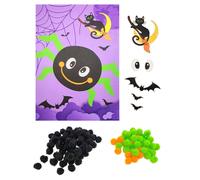 Tableau En Pompons Pour Enfant Halloween Araignée 15 X 21 Cm