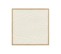 - Tableau en relief VAGUES - 80 x 80 cm - Blanc - VAGUES