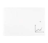 Tableau en verre design, 1.000 x 650 mm, blanc pur