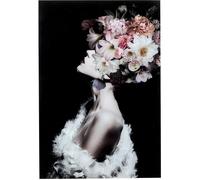 Tableau en verre femme fleurs roses 80x120cm Kare Design
