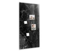 Tableau en verre magnétique moderne | panneau en verre trempé résistant aux rayures | inclus aimants néodyme, marqueur et éponge | parfait organisation bureau et maison - 60x120 - Marbre foncé