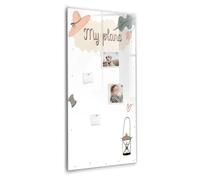 Tableau en verre magnétique moderne | panneau en verre trempé résistant aux rayures | inclus aimants néodyme, marqueur et éponge | parfait organisation bureau et maison- 60x120 - Mes projets