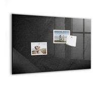 Tableau en verre magnétique premium mural | surface anti-rayures | aimants néodyme haute adhérence, feutre effaçable et éponge | idéal notes, tâches, rappels- 60x40cm - Rocher sombre