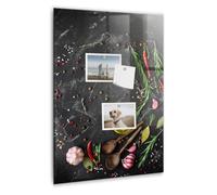 Tableau en verre vertical magnétique | Tableau portrait avec 5 aimants néodyme puissants | Surface effaçable et résistante pour organisation - 40x60cm - Composition des épices