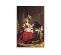 Tableau encadré Marie Antoinette et ses enfants par Elisabeth Louise Vigée - Impression sur toile, peinture sur toile, affiche murale, image décorative, impressions d'images modernes 30 x 45 cm
