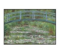 Tableau encadré Panorama Claude Monet Le Pont Japonais 50x35 cm - Papier rigide et aluminium - Décoration murale