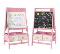 Tableau enfant 3 en 1 - AIYAPLAY - double face - tableau noir et blanc - rouleau de papier - 2 paniers de rangement - 3-8 ans -